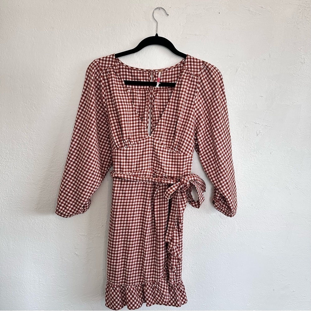 Free People Gingham Checkered Fargo Dress - Picture 2 of 8
